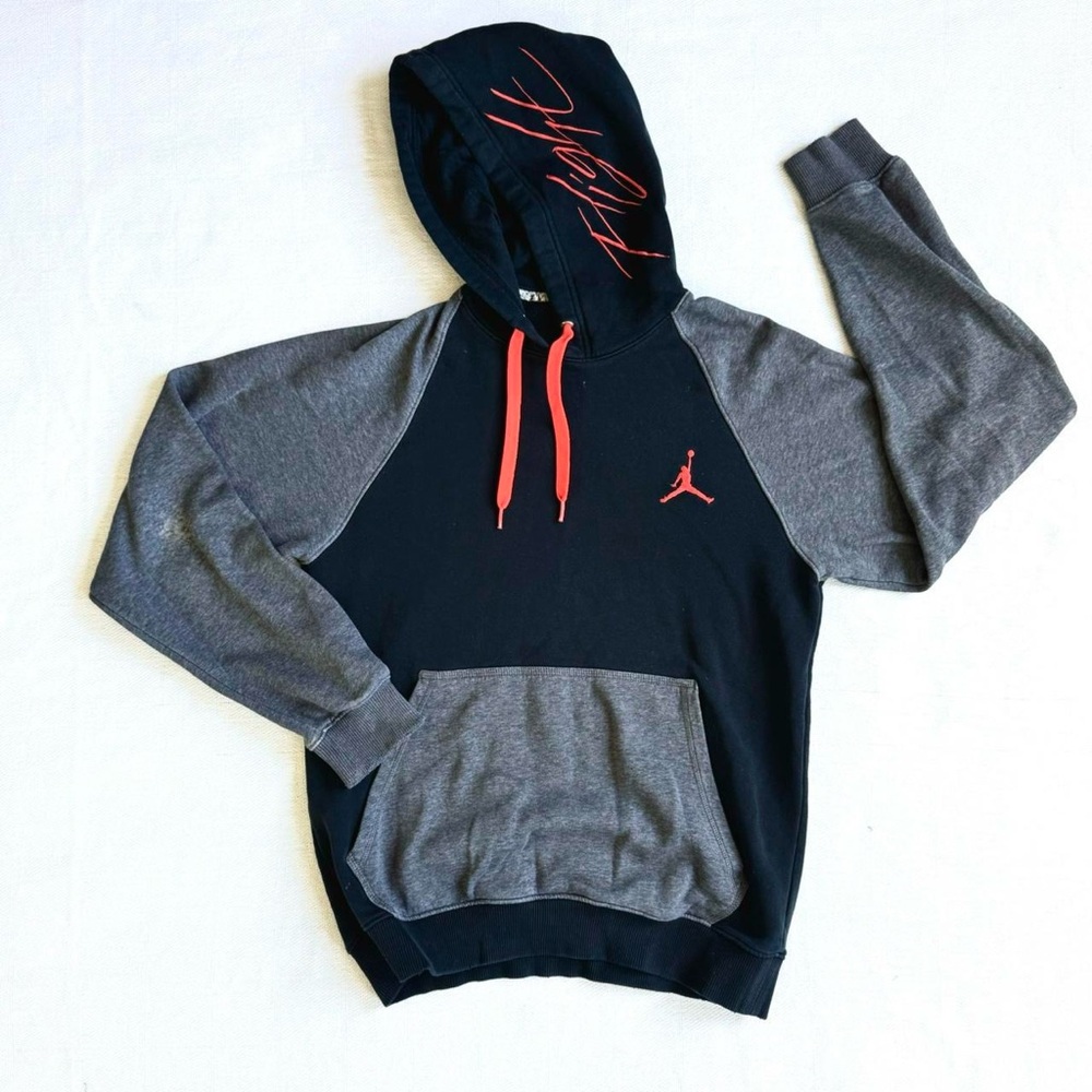 Jordan Black and Gray Sweatshirt Sporty Design